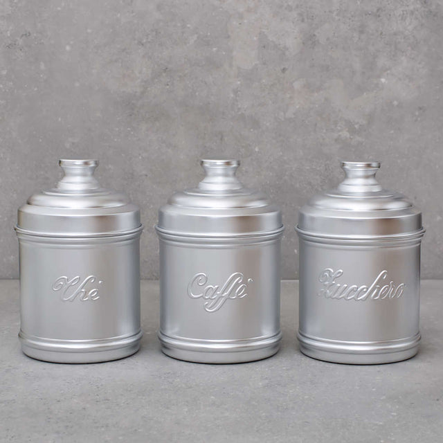 Small Aluminium Dried Food Storage Canister H16 x W10cm