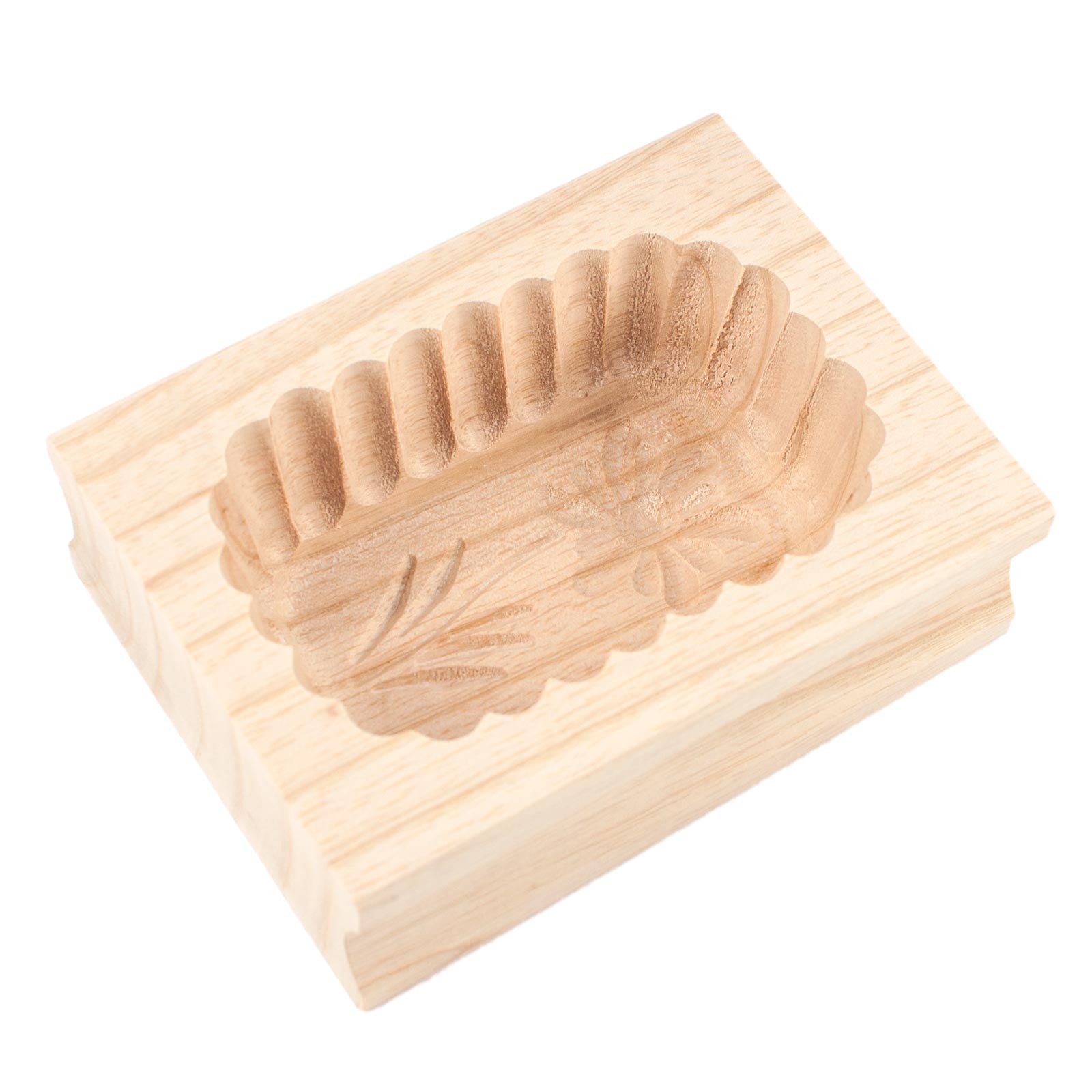 Wooden Scalloped Edge Edelweiss Butter Mould 125g