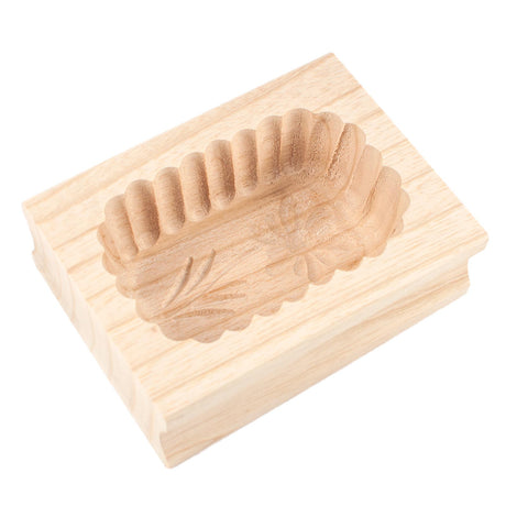 Wooden Scalloped Edge Edelweiss Butter Mould 125g