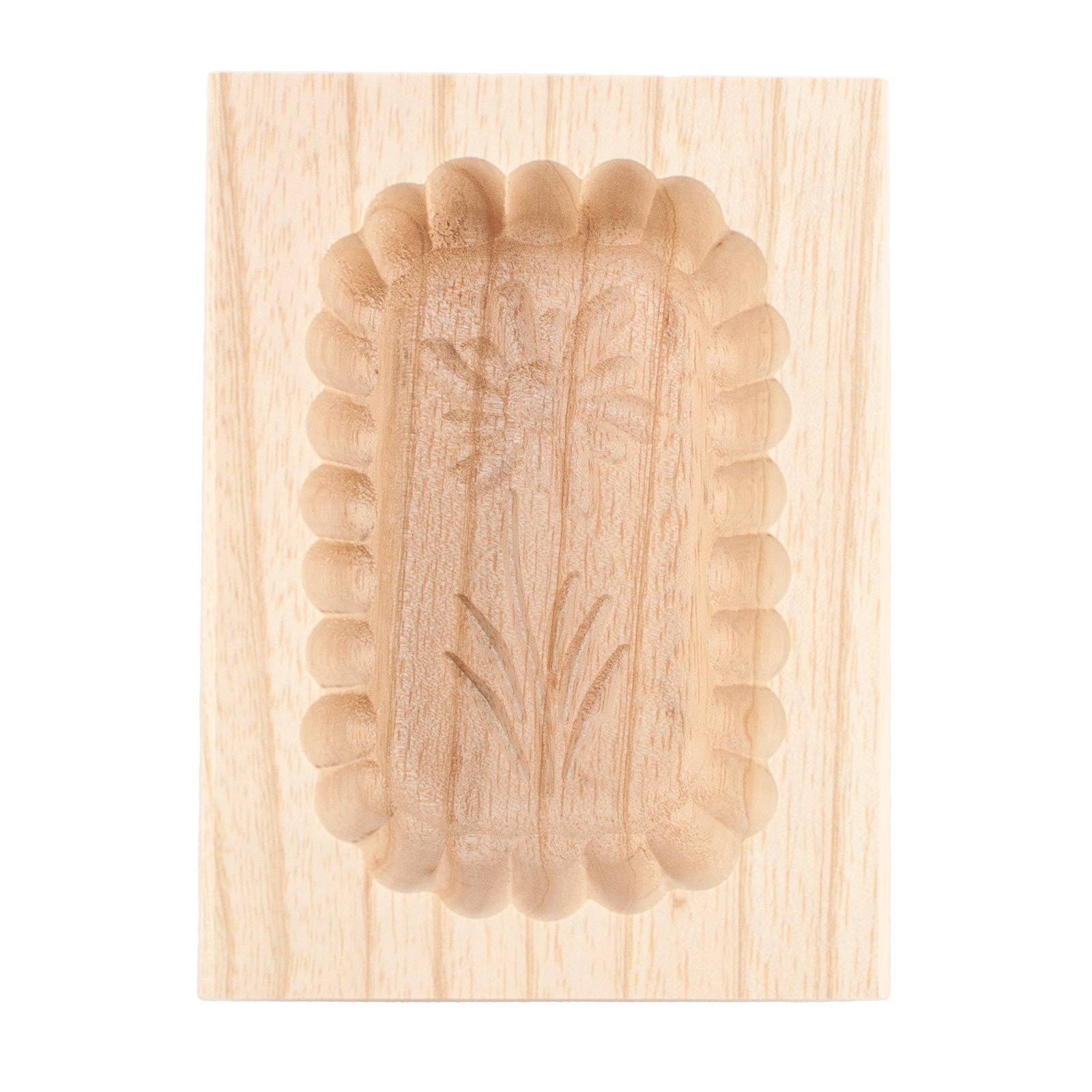 Wooden Scalloped Edge Edelweiss Butter Mould 125g