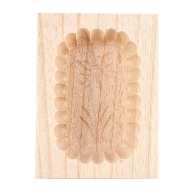 Wooden Scalloped Edge Edelweiss Butter Mould 125g