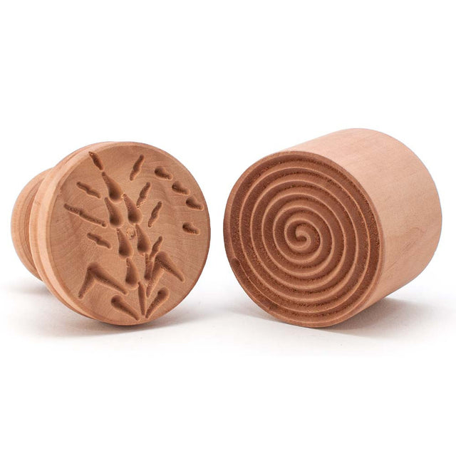 Pearwood 'Spiga' Ear of Corn Corzetti Stamp / Press Mould Spiral