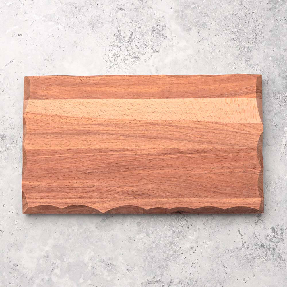 Rustic Chunky Oiled Beechwood Chopping Cutting board with inset notched handles
