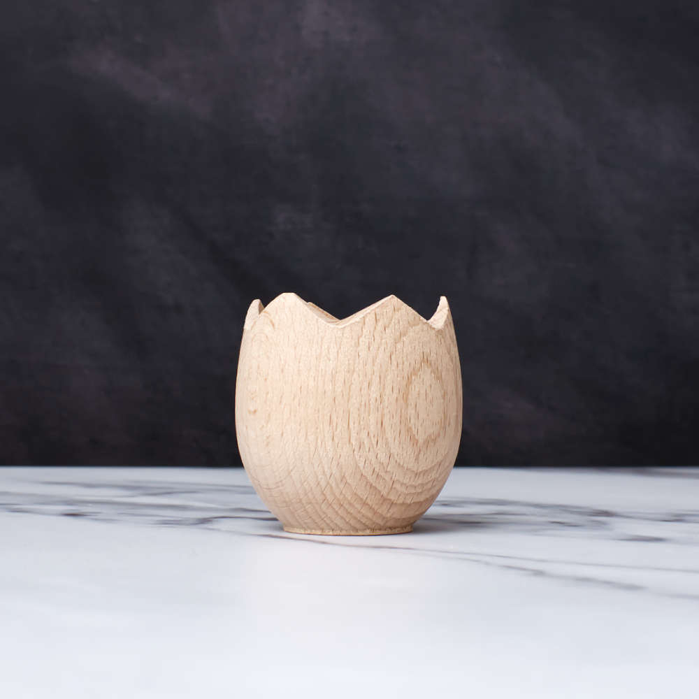 Wooden Cracked Egg Cup