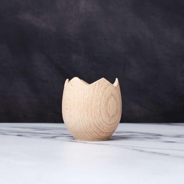 Wooden Cracked Egg Cup