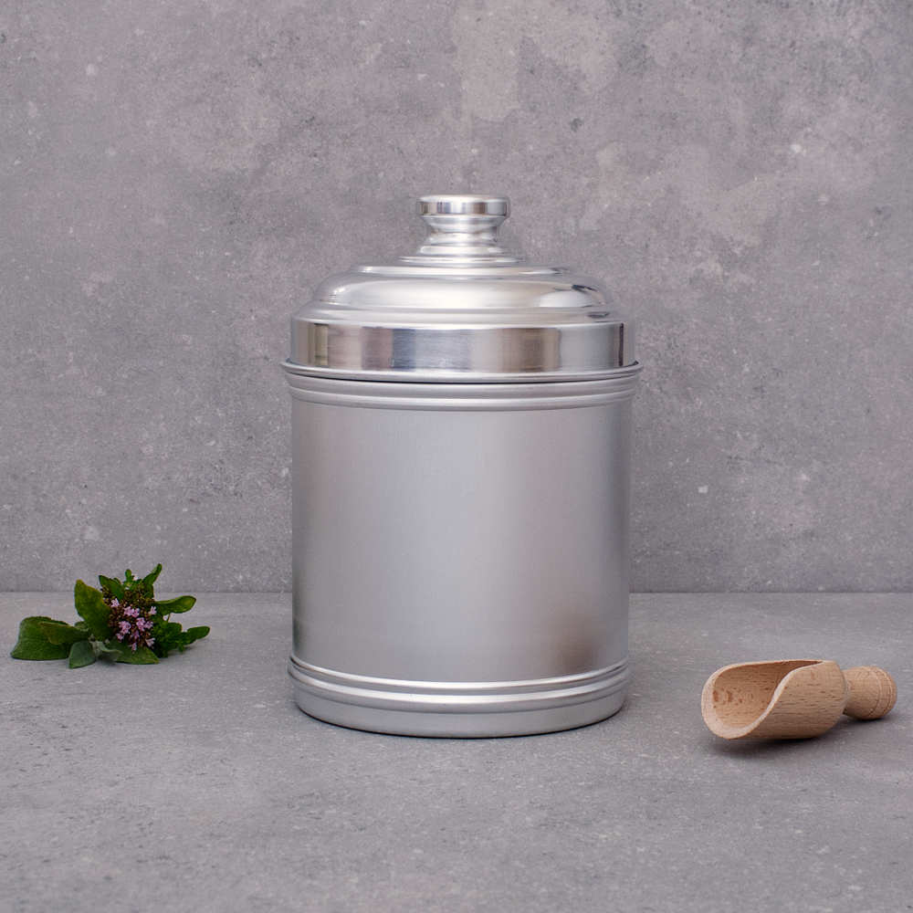 Large Aluminium Dried Food Storage Canister H20 x W13cm