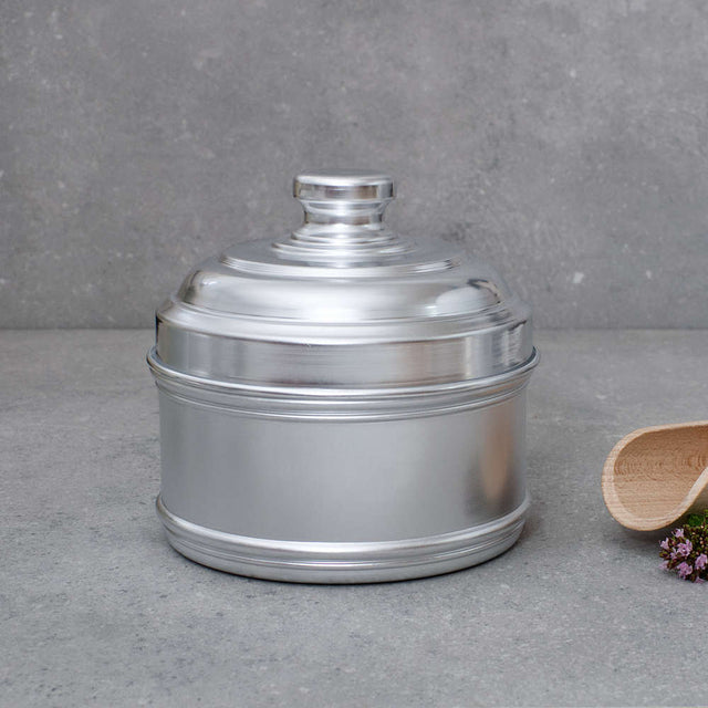 Large Short Aluminium Dried Food Storage Canister H13 x W13cm