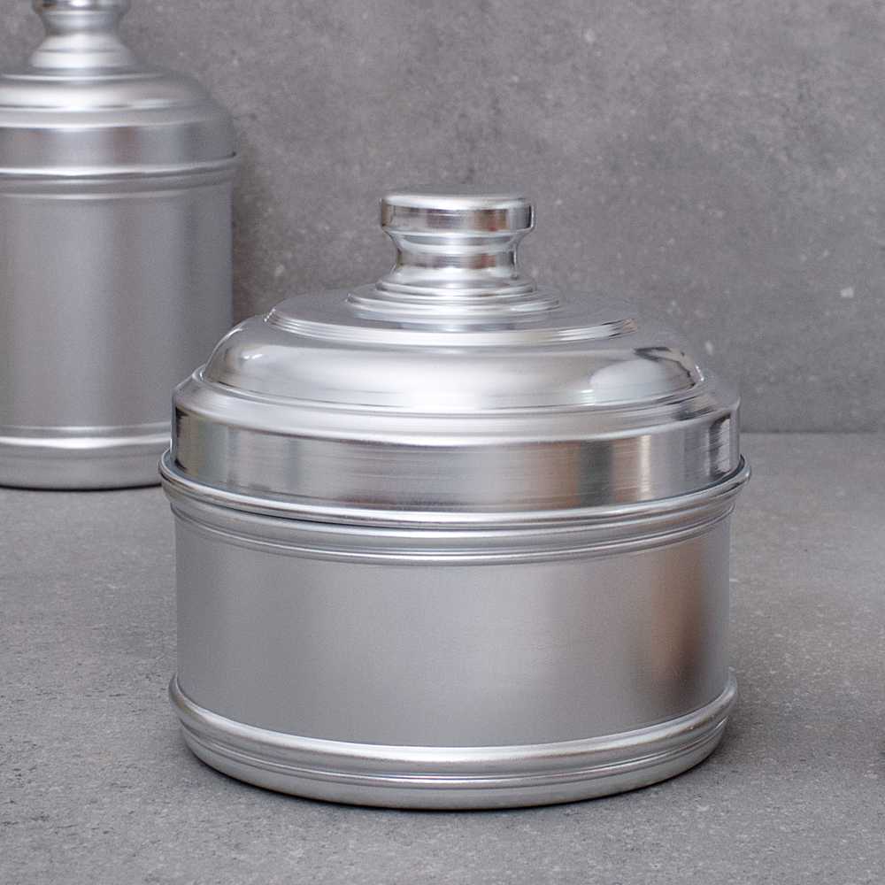 Large Wide Aluminium Dried Food Storage Canister H16 x W16cm
