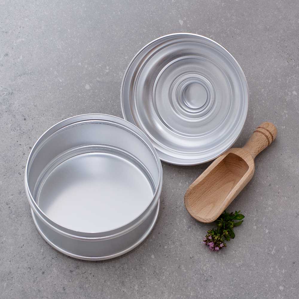 Large Wide Aluminium Dried Food Storage Canister H16 x W16cm