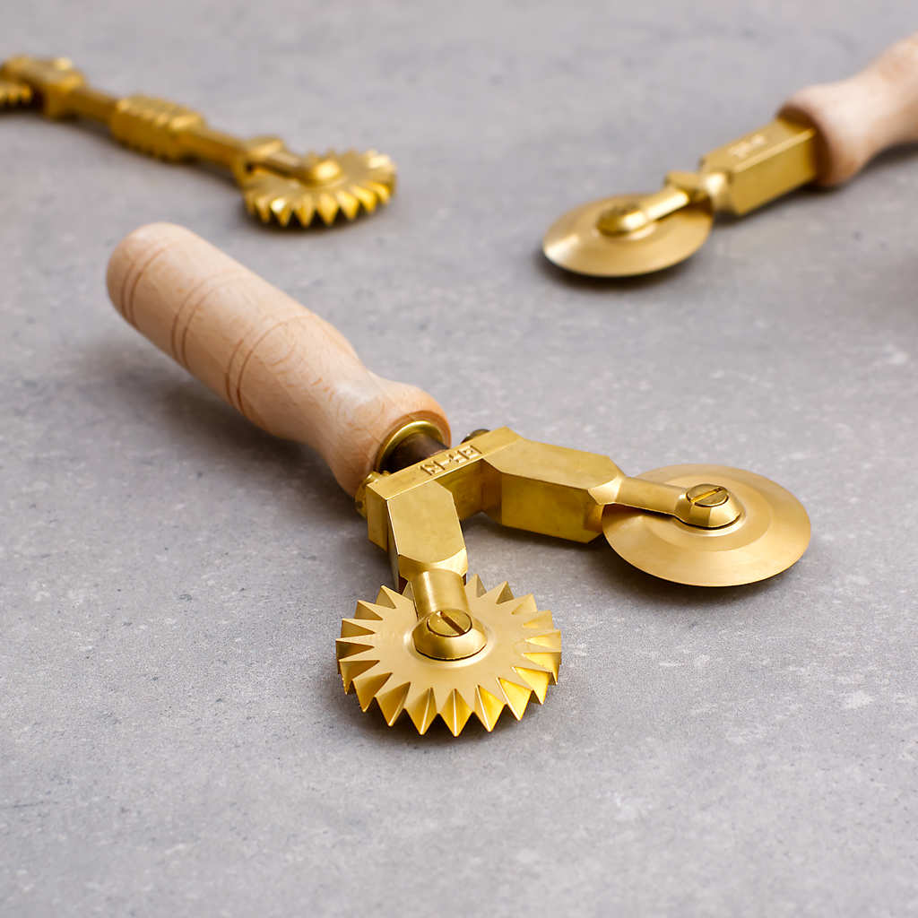 Professional Brass Double Pasta Ravioli Cutter Wheel