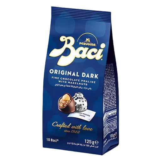Perugina Baci Original Dark Chocolate Praline with Hazelnuts Filling 125g