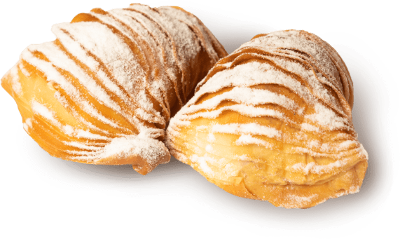 Sfogliatelle / Apolline / Aragostine Pastries filled with Lemon, Pistachio or Hazelnut Cream 200g tray