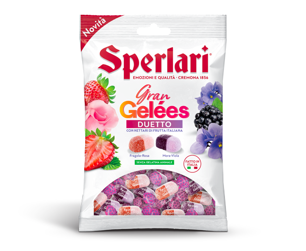 Sperlari Gran Gelées Duetto Strawberry & Rose and Blackberry & Violet Pectin Fruit Jellies 150g