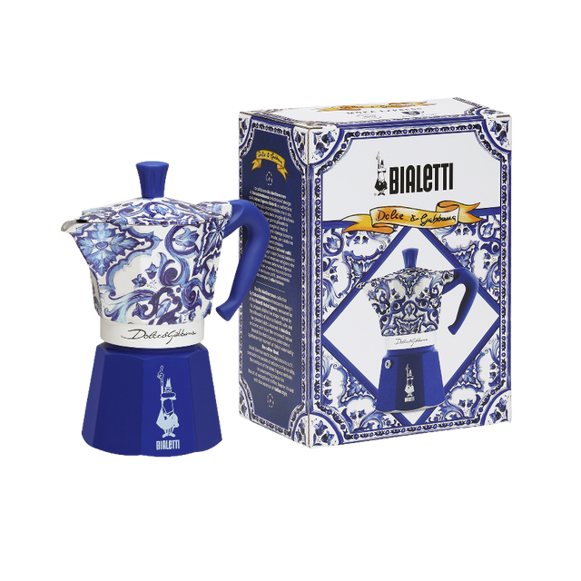 Bialetti Dolce & Gabbana Moka Express Blu Mediterranean Stovetop Coffee Maker
