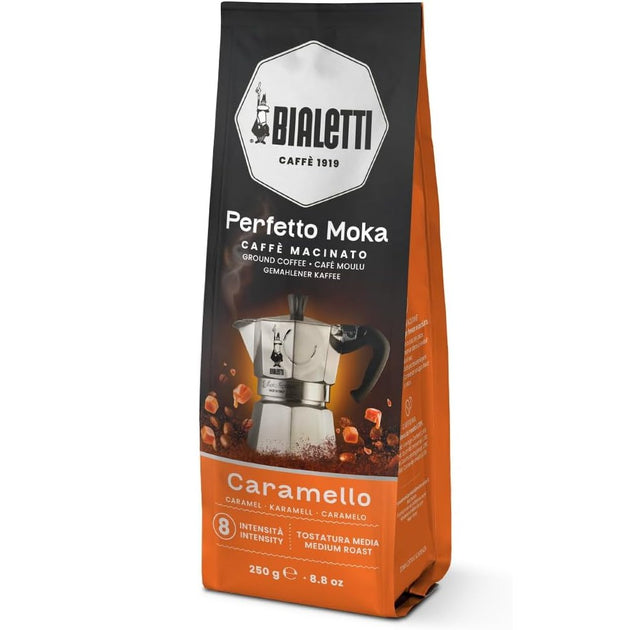 Bialetti Perfetto Moka Caramel / Caramello Ground Coffee 250g Bag