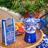 Bialetti Dolce & Gabbana Moka Express Blu Mediterranean Stovetop Coffee Maker