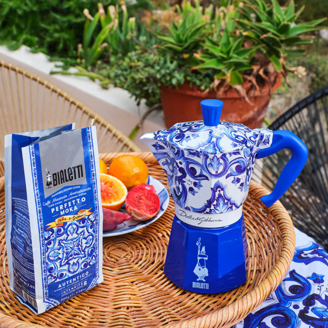 Bialetti Dolce & Gabbana Moka Express Blu Mediterranean Stovetop Coffee Maker