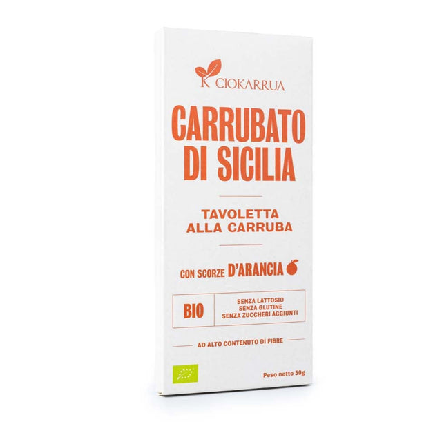 Ciokarrua Orange Peel Organic Carrubato di Sicilia Carob 50g