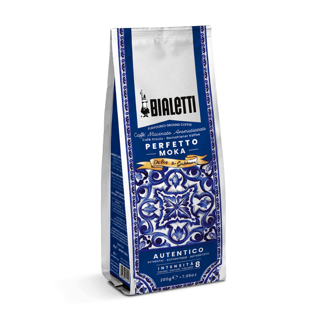 Bialetti Dolce & Gabbana Blue Mediterranean Perfetto Moka Autentico Ground Coffee 200g Refill Bag