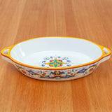 Ricco Deruta Maiolica Ceramic Oval Baking Dish 30cm