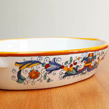 Ricco Deruta Maiolica Ceramic Oval Baking Dish 30cm