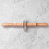 Adjustable Five Wheel Straight Edge Pasta or Pastry Rolling Pin Cutter with Plastic Blades