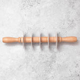 Adjustable Five Wheel Straight Edge Pasta or Pastry Rolling Pin Cutter with Plastic Blades