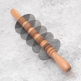 Adjustable Five Wheel Straight Edge Rolling Pin Pasta or Pastry Cutter with Stainless Steel Blades