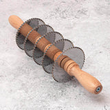 Adjustable Five Wheel Zigzag / Fluted Edge Rolling Pin Pasta or Pastry Cutter with Stainless Steel Blades