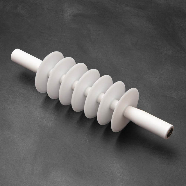 Adjustable Seven Wheel Straight Edge Rolling Pin Pasta or Pastry Cutter with Plastic Blades