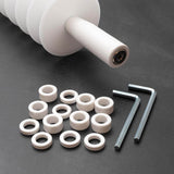 Adjustable Seven Wheel Straight Edge Rolling Pin Pasta or Pastry Cutter with Plastic Blades
