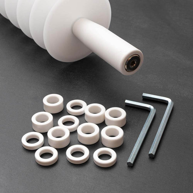 Adjustable Seven Wheel Straight Edge Rolling Pin Pasta or Pastry Cutter with Plastic Blades