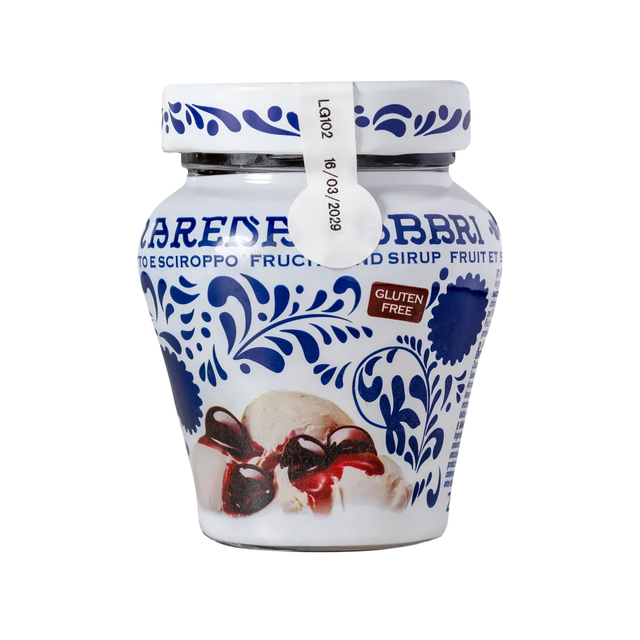 Fabbri Amarena Cherries in Syrup Clear Glass Jar 230g