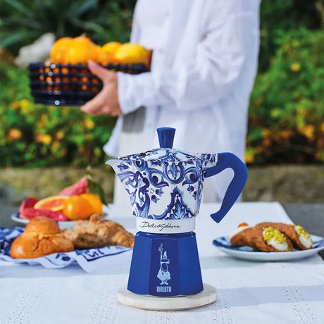 Bialetti Dolce & Gabbana Moka Express Blu Mediterranean Stovetop Coffee Maker