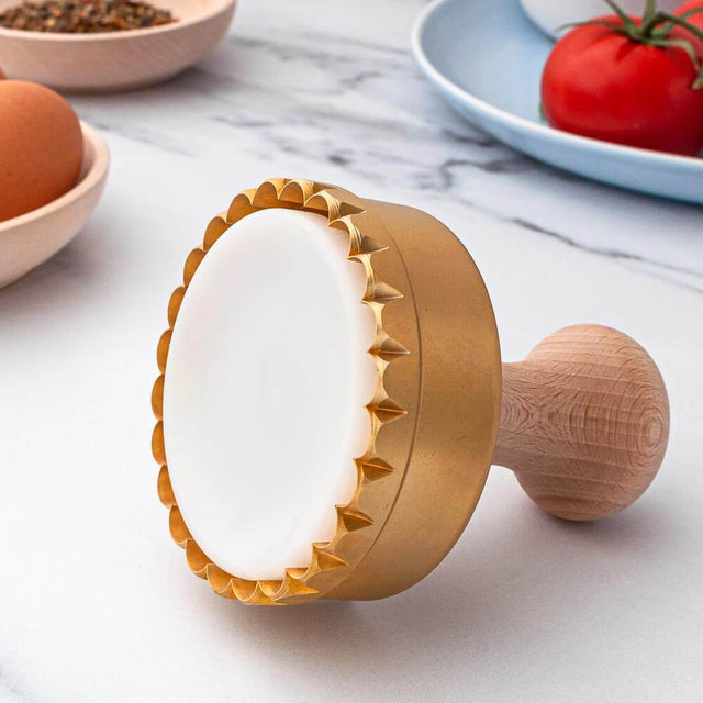Professional Brass Scalloped Edge Circle Stamp Cutter with Auto Ejector 90mm