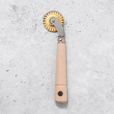 Curved Pastry / Pasta Cutter with Brass Wheel and Beech Handle