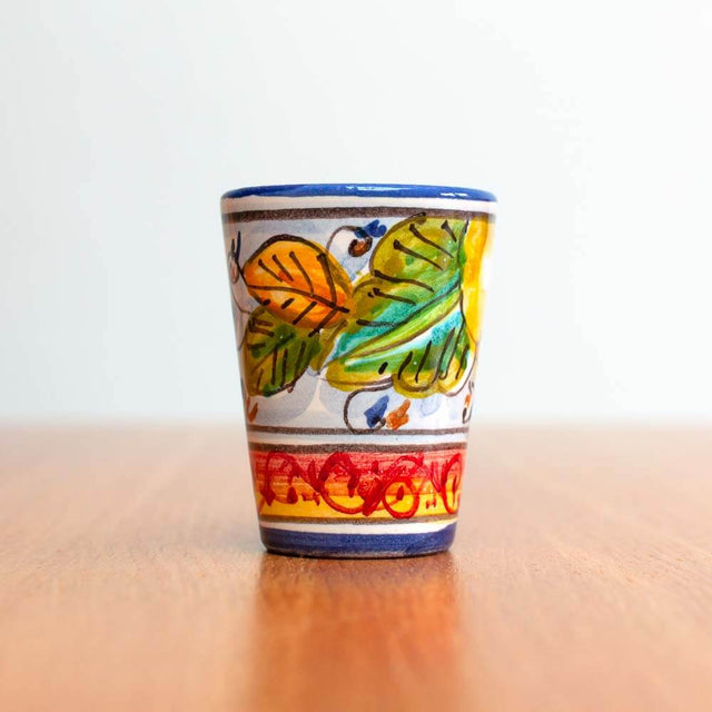 Set of 2 Limoncello Deruta Maiolica Ceramic Cups / Shot Glasses