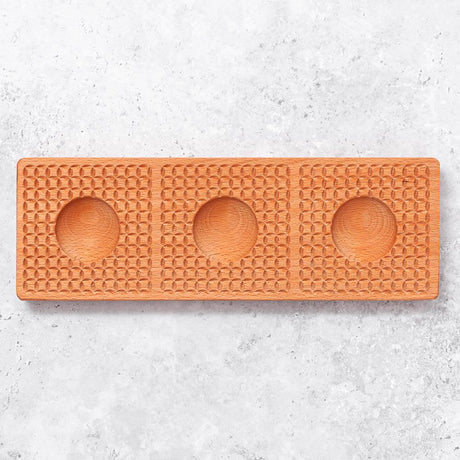 Wooden ravioli board make three geometric