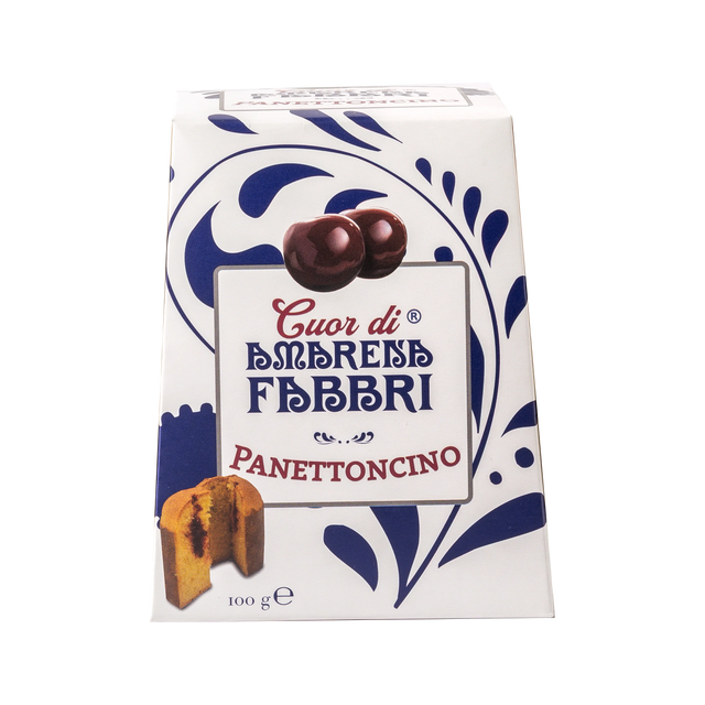 Fabbri Cuor di Amarena / Black Cherry Mini Panettone / Panettoncino Box 100g