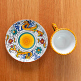 Raffaellesco Deruta Maiolica Espresso Coffee Cup and Saucer
