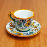 Raffaellesco Deruta Maiolica Espresso Coffee Cup and Saucer