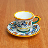 Ricco Deruta Maiolica Espresso Coffee Cup and Saucer