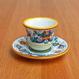 Ricco Deruta Maiolica Espresso Coffee Cup and Saucer