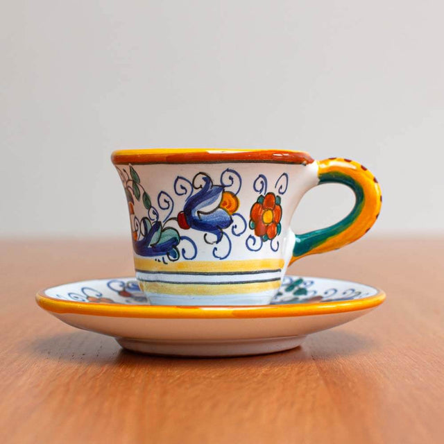 Ricco Deruta Maiolica Espresso Coffee Cup and Saucer