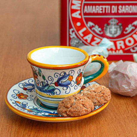 Ricco Deruta Maiolica Espresso Coffee Cup and Saucer
