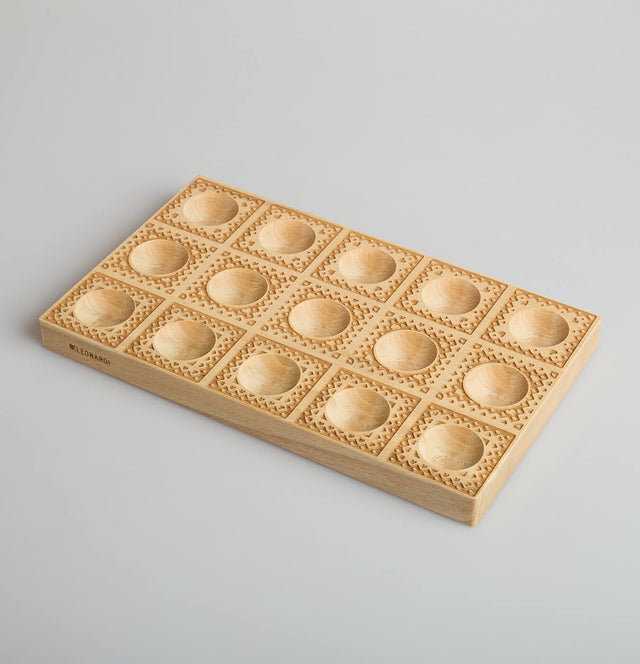 Quindici Wooden Ravioli Tray 'Cuori' Pasta Mould - Makes 15 pieces