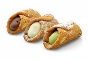 Three Cannoli - Hazelnut, Lemon and Pistachio
