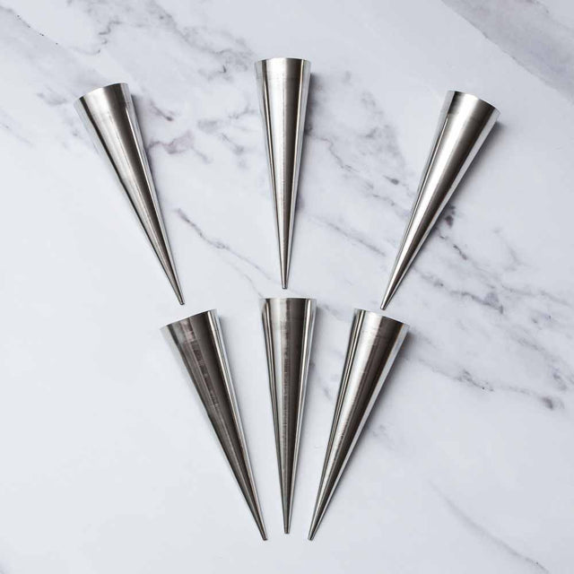 Set of 6 Traditional Cannoli Conical Tube Moulds