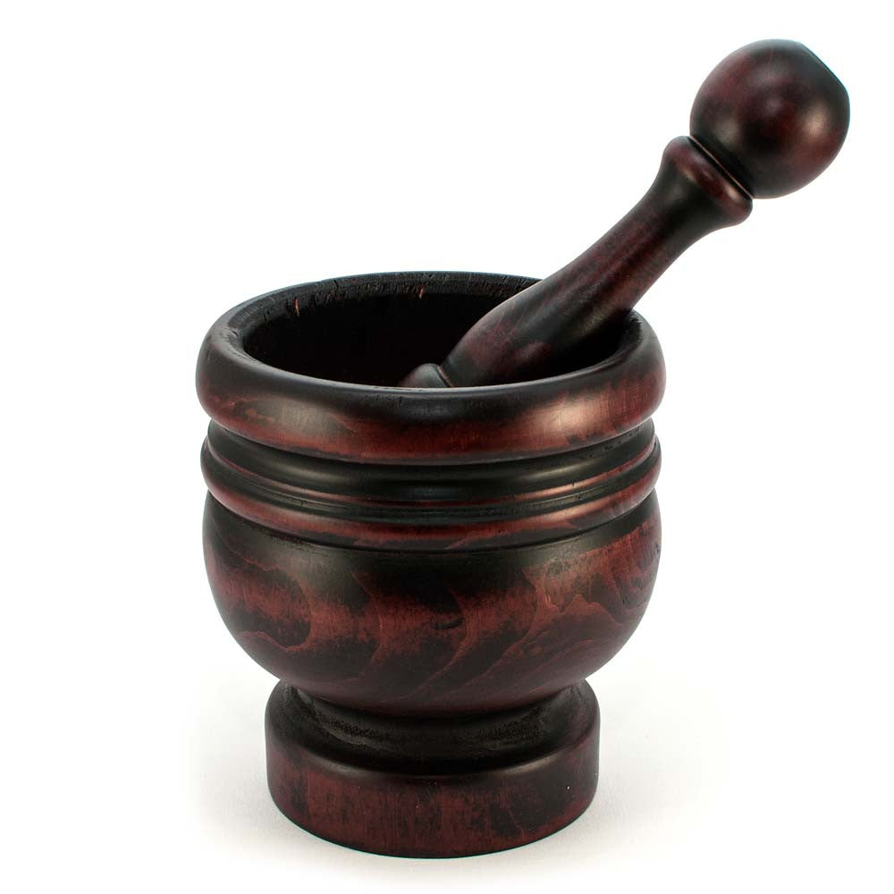 Apothecary Style Dark Alder Wood Pestle and Mortar