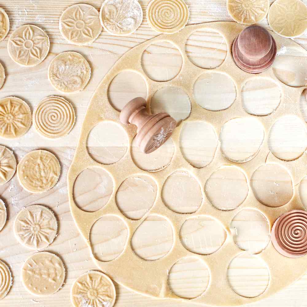 assorted cut out corzetti pasta shapes